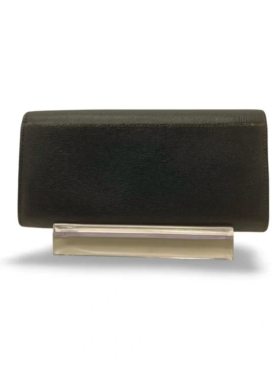 Furla Dark Gray Leather Continental Wallet Snap Closure Textured Minimalist - Picture 3 of 16